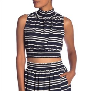 Rachel Roy | High Neck Striped Crop Top | XS